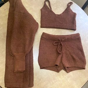 Fashion Nova 3 Piece Cozy Set Brown